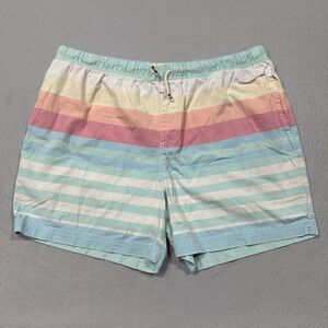Chubbies Shorts Mens XXL 5" Inseam Blue Yellow Red Striped
